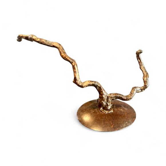 Carol Green Studio Pottery Lidded Jar-Bronze Vine Finial-Art-Raku Clay-Wabi Sabi - Picture 4 of 10